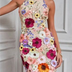 Brand NEW, never worn gorgeous floral appliqué dress from VICI Sz M